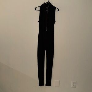 Zara Black Ribbed Jumpsuit